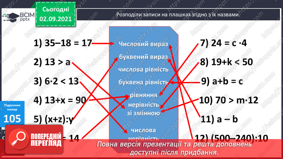 №012 - Порівняння числових виразів. Підбір розв’язків нерівностей із однією змінною. Упорядковування запитань і дій при розв’язуванні задачі15