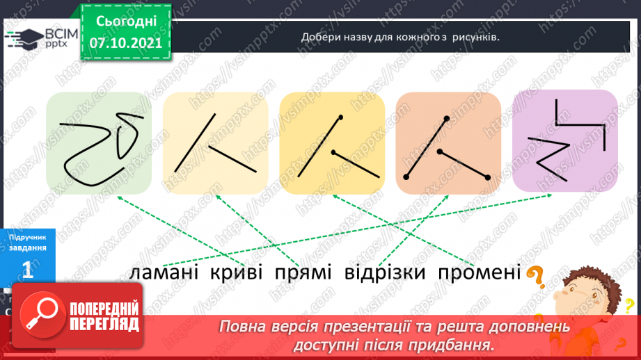 №039-40 - Пряма, промінь, відрізок. Прямі і криві. Замкнені та незамкнені лінії. Ламана. Довжина ламаної.6 №039-40 - Пряма, промінь, відрізок. Прямі і криві. Замкнені та незамкнені лінії. Ламана. Довжина ламаної.6