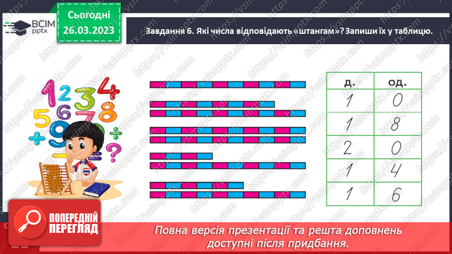 №0113 - Записуємо числа другого десятка.17