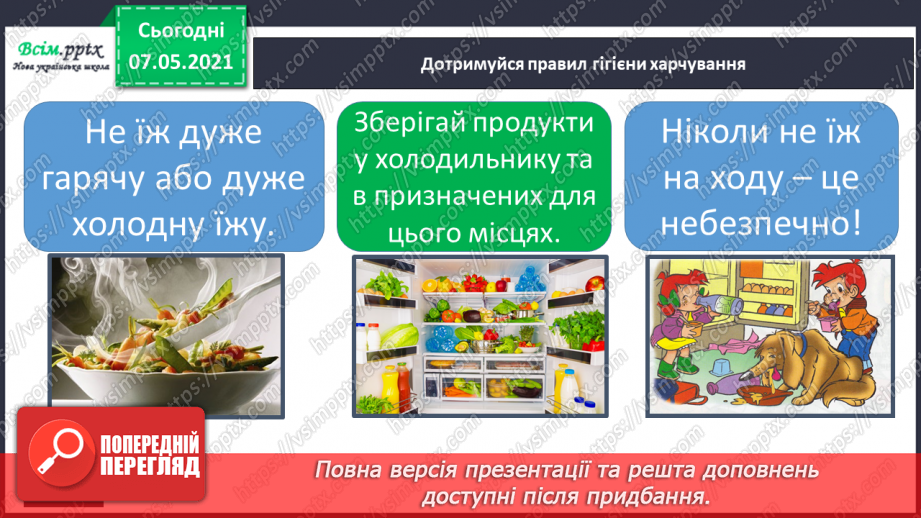 №059 - Збереження органів травлення. Правила споживання їжі20