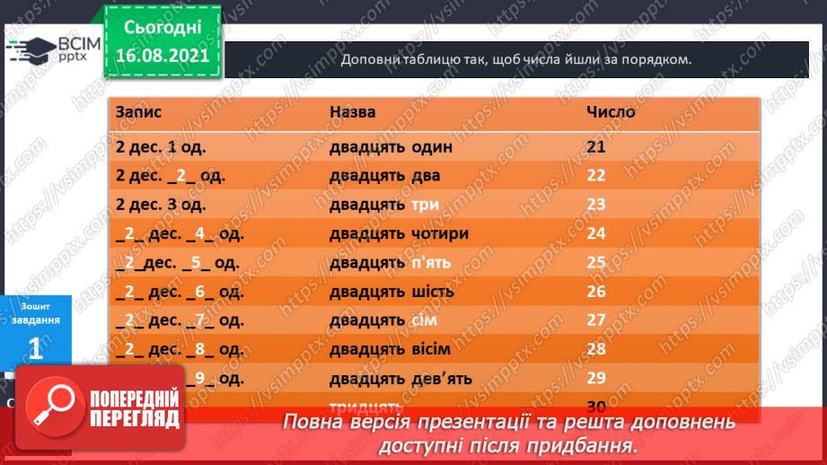 №002 - Одноцифрові, двоцифрові, трицифрові числа. Розряди  чисел. Позиційний  принцип  запису  числа.23