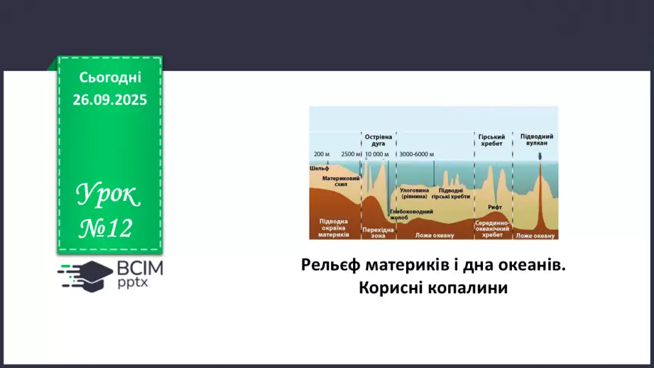 №12 - Рельєф материків і дна океанів. Корисні копалини0 №12 - Рельєф материків і дна океанів. Корисні копалини0
