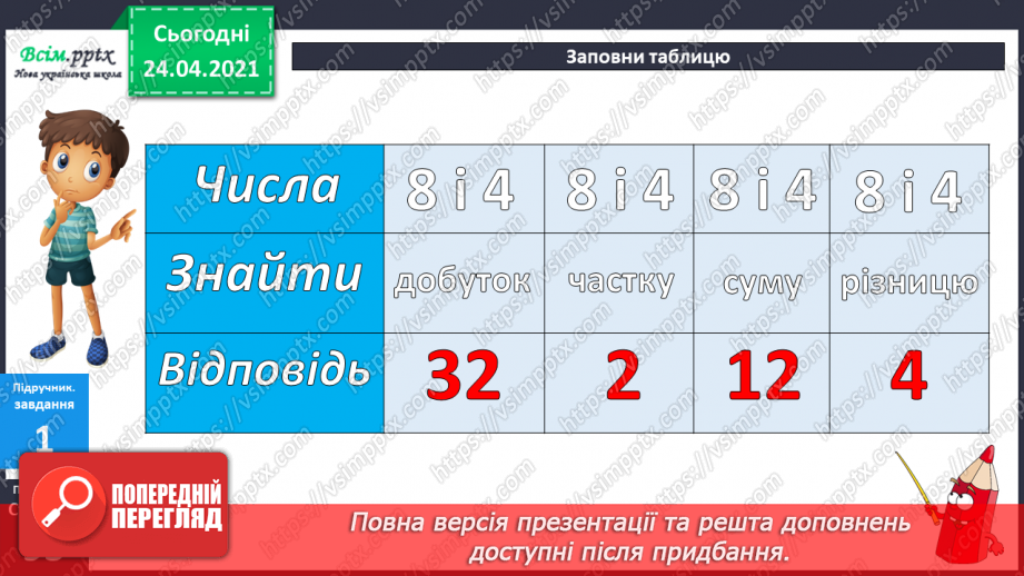 №077-78 - Вправи і задачі на застосування таблиці ділення на 4.9