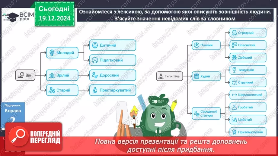 №051 - Урок розвитку мовлення. Особливості будови опису зовнішності людини16 №051 - Урок розвитку мовлення. Особливості будови опису зовнішності людини16