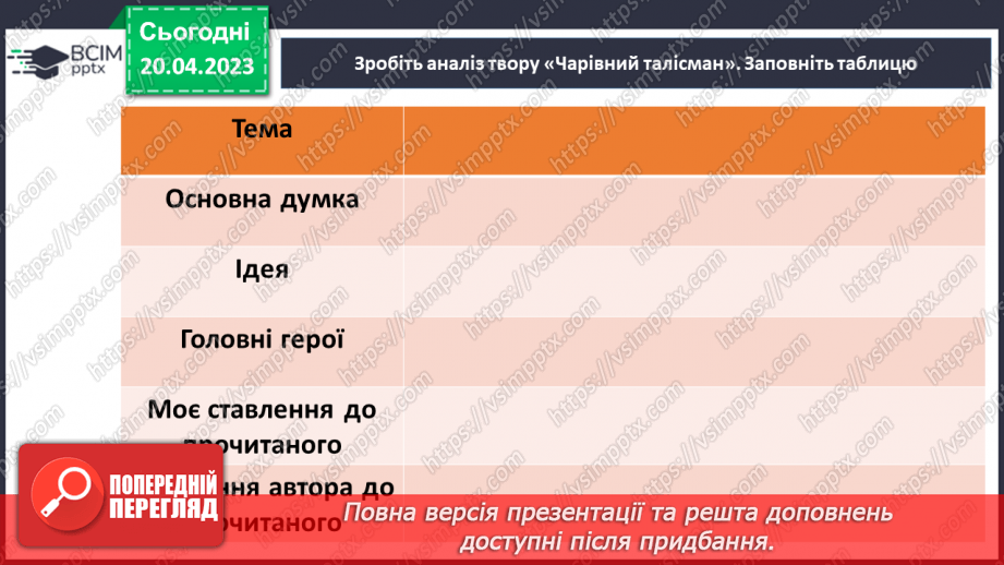 №66-70 - Возвеличення дружби, порядності, сили волі у пригодницькому творі Всеволода Нестайка «Чарівний талісман»9