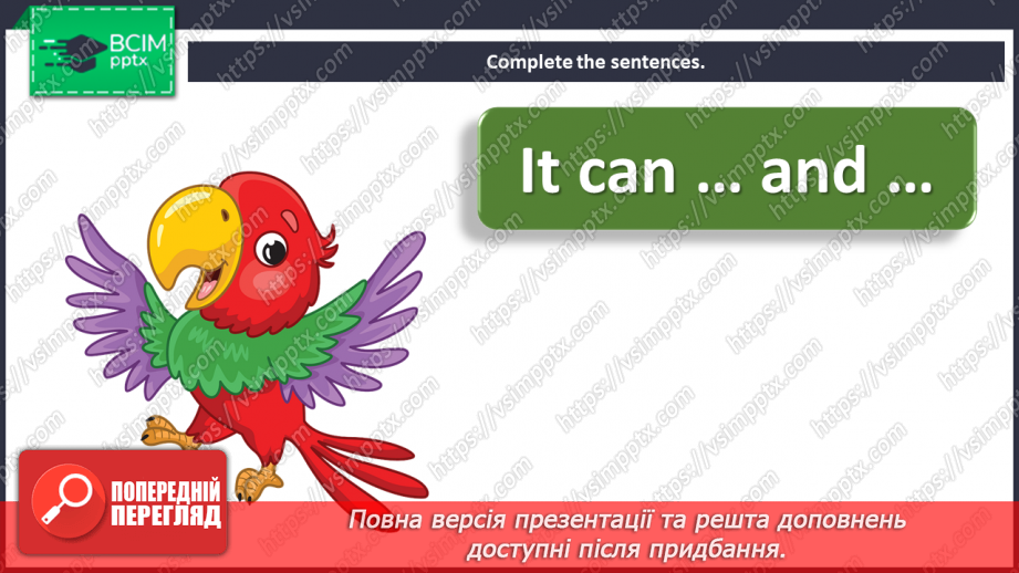 №054 - Animals – 5c. “It can/can’t …”, It can … and …”, “It cannot …, but it can …”10