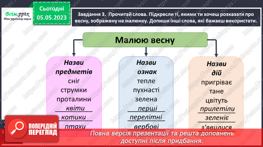 №098 - Розвиток зв'язного мовлення. Малюю весну8