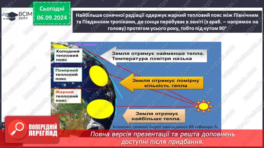 №06 - Розподіл сонячної енергії та закономірності зміни температури повітря на Землі.11