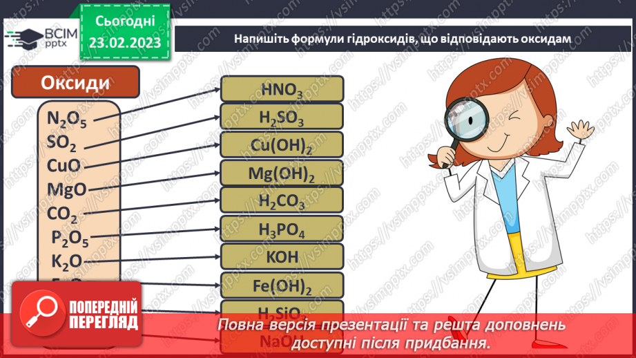 №49 - Взаємодія оксидів з водою, дія на індикатори утворених продуктів.24 №49 - Взаємодія оксидів з водою, дія на індикатори утворених продуктів.24