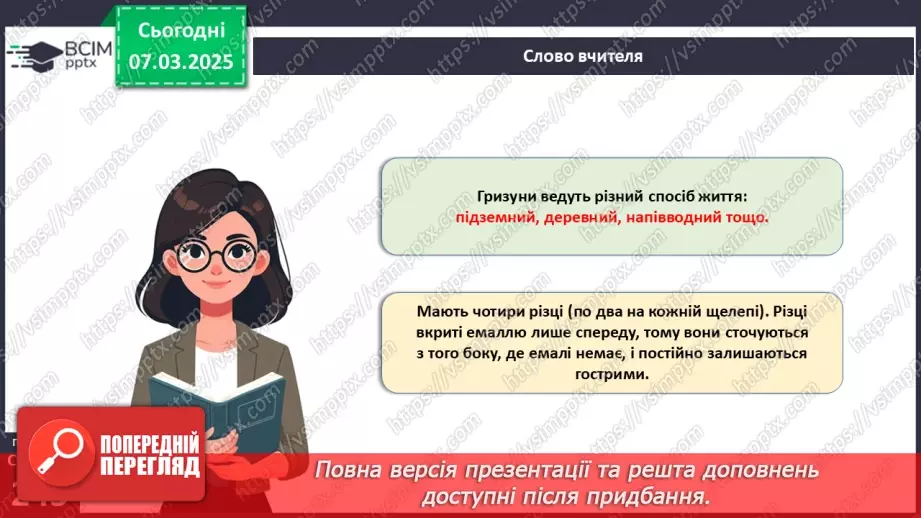 №68 - Різноманітність ссавців. Першозвірі. Сумчасті.  Комахоїдні. Рукокрилі. Гризуни.18
