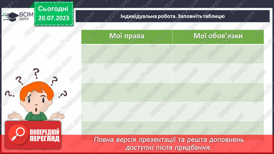 №15 - Рівноцінність прав та обов'язків. Правова година для усвідомленого громадянства.23 №15 - Рівноцінність прав та обов'язків. Правова година для усвідомленого громадянства.23