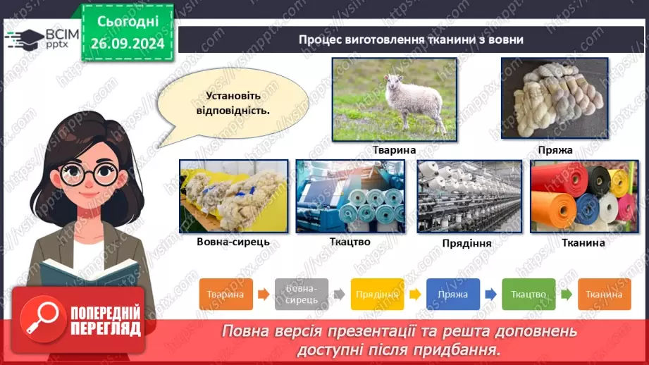 №12 - Текстильні матеріали природного (тваринного) походження (продовження).3