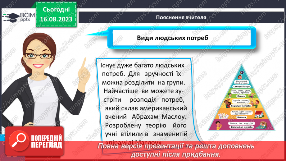 №10 - Потреби, бажання та інтереси людини. Види людських потреб.11