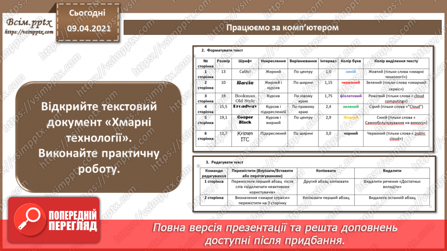 №009 - Види систем обробки текстів. Комунікаційні технології.22