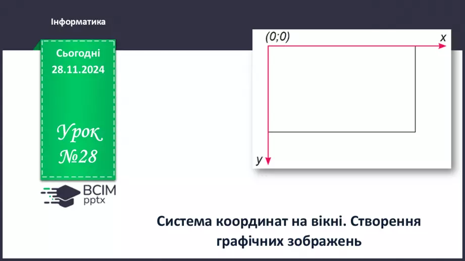 №28 - Система координат на вікні. Створення графічних зображень0